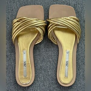 Zara Metallic Gold Women's Sandals
